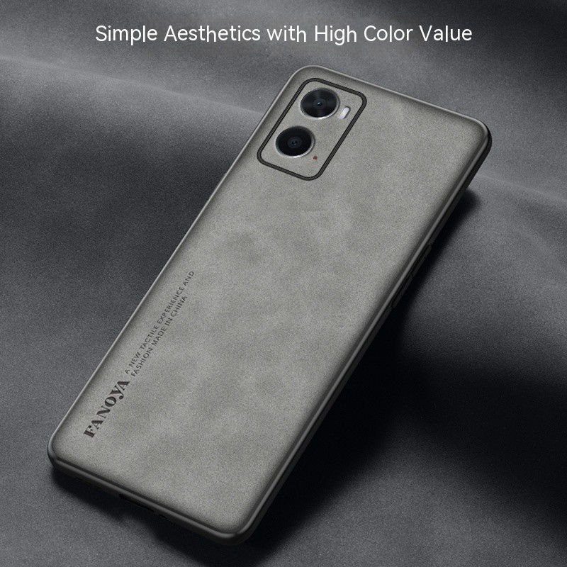Casing Kulit Tekstur Kulit Domba untuk OPPO A96 4G A36 A76 Casing Ponsel TPU Lembut Tahan Benturan u