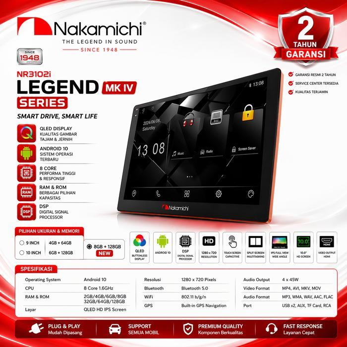 Headunit Android Nakamichi Legend MK4 New Legend Series Ram 4/64 Oem Fit HONDA MOBILIO 2016 - 2024 +