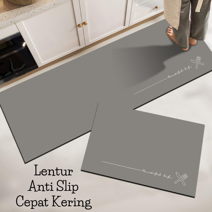 Set Keset Isi 2 Lap Kaki Karpet Dapur Kamar Mandi Anti Slip Serap Air