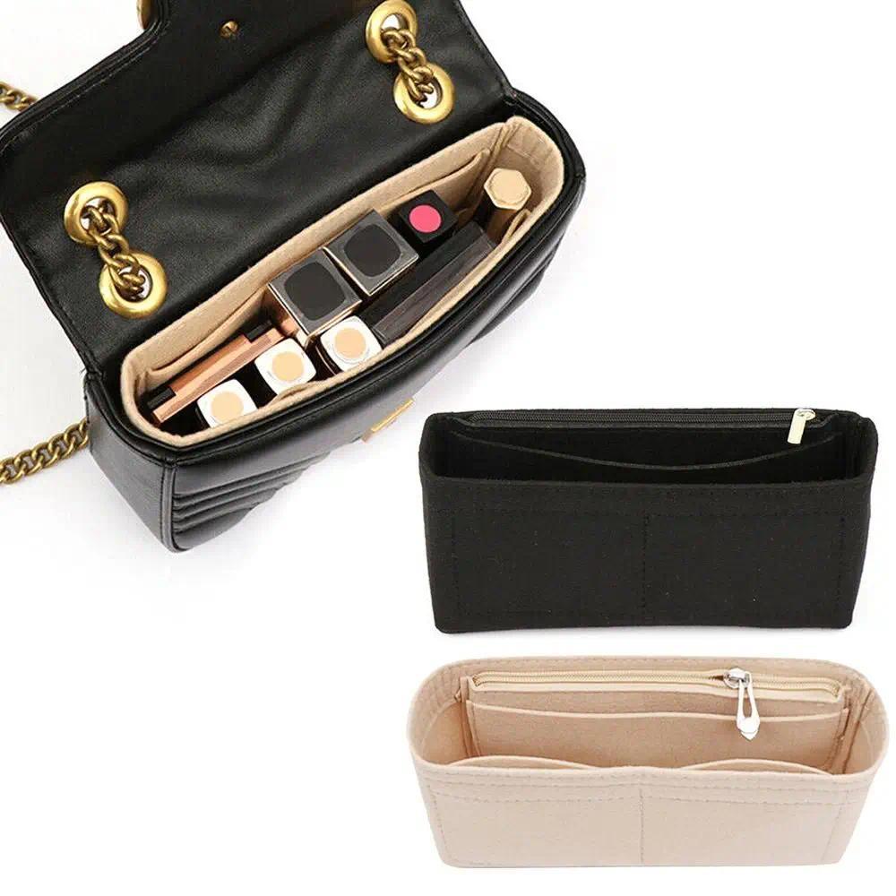Portable Handbag Insert Bag Women's Soft Felt Insert Bag Purse Liner Travel Bag Insert Confidential 
