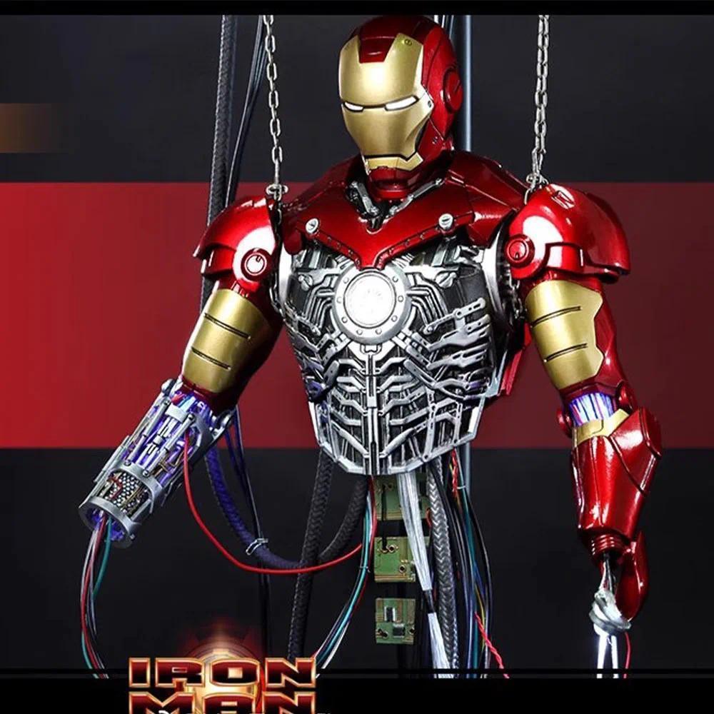 In Stock Hot Toys DS003 1/6 Men Soldier Iron Man MK3 Paralysis Half Body Iron Man Statue 12Inch Acti