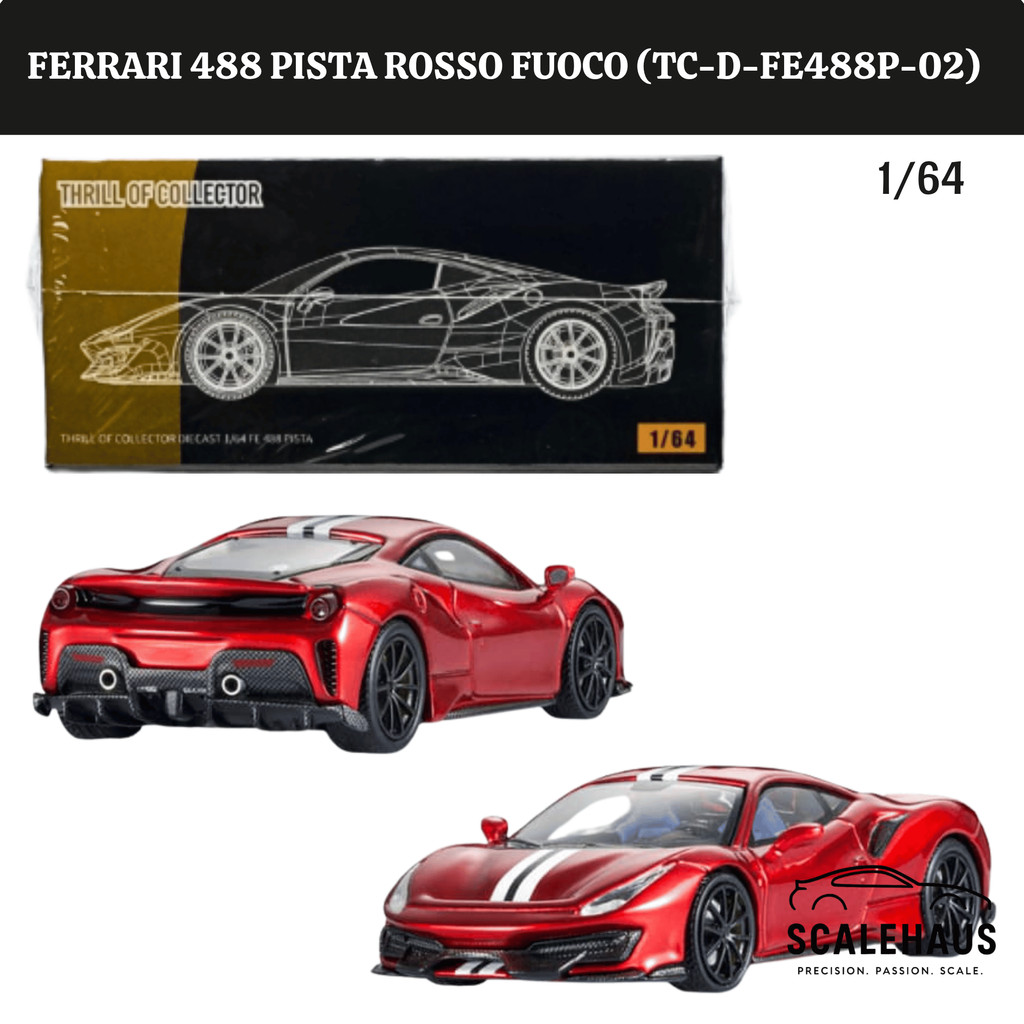 TOC 1/64 Ferrari 488 Pista Rosso Fuoco