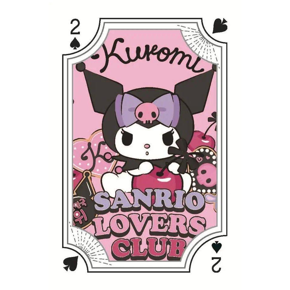 Kartu remi Sanrio Poker, permainan papan, Anime Hello Kitty, Kuromi, Cinnamoroll, mainan anak, kartu