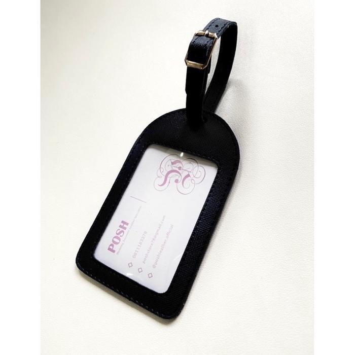 LUGGAGE TAG BAG TAG LEATHER LUGGAGE TAG - Hitam