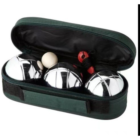 Set Bola Petanque 3 PCS Boules Alat Olahraga Rekreasi Keluarga Outdoor Lengkap Tas dan Bola Kayu