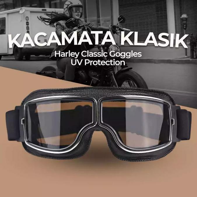 Kacamata Goggles Retro Classic UV Protection Helm Cross Trail Motor