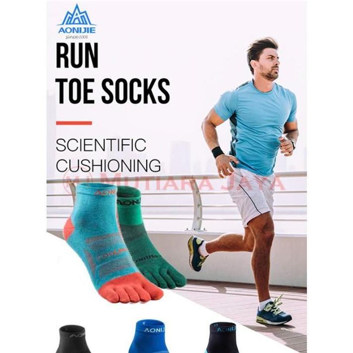 Aonijie E4109 Running Toe Socks Kaos Kaus Kaki Jari Lari Sepeda Coolmax Olahraga - Orange, S