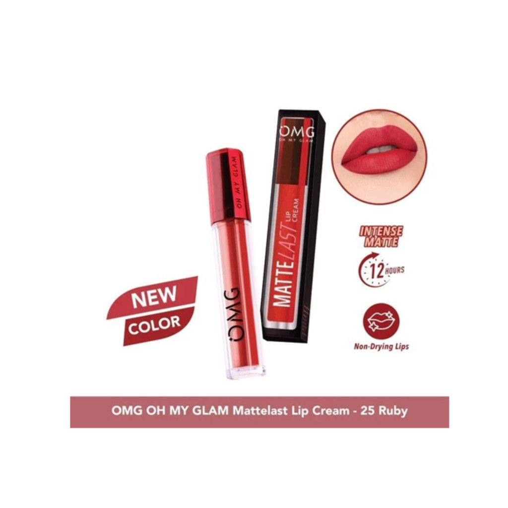 OMG Oh My Glam Matte Last Lip Cream Original Lipstik Matte Tahan Lama Transferproof Murah BPOM