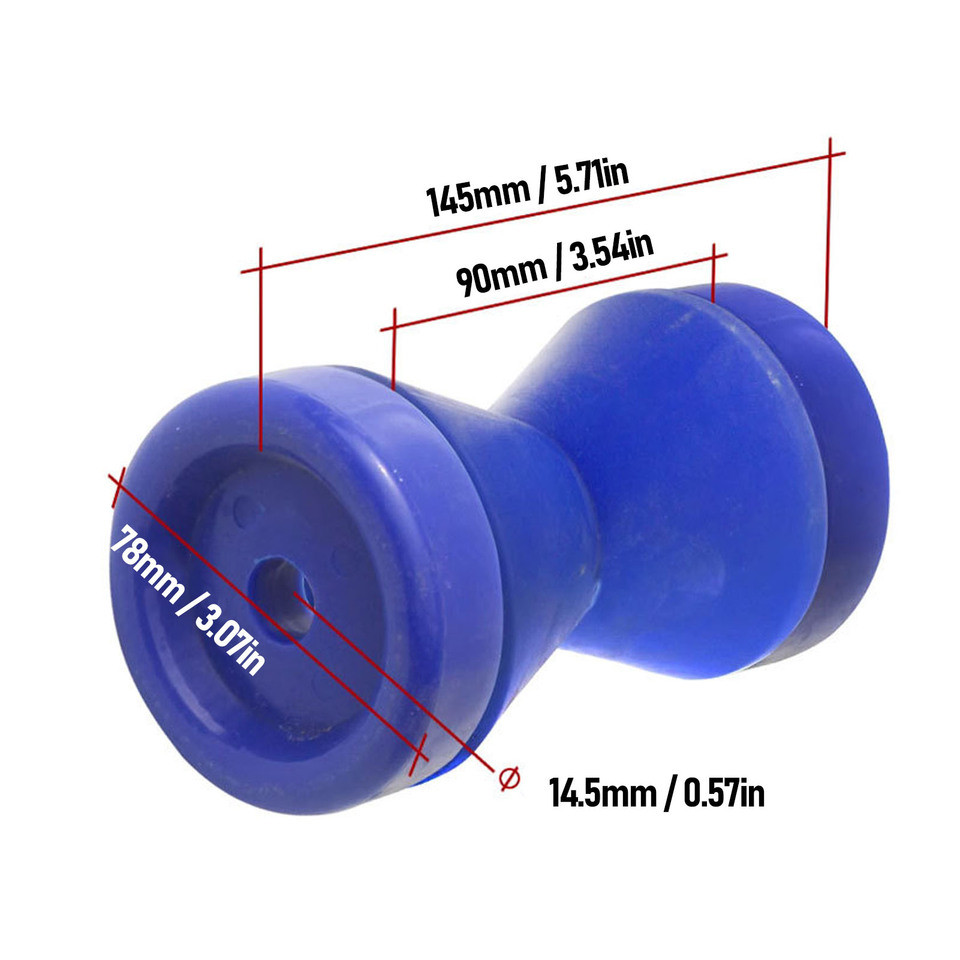 90mm Boat Trailer Bow Roller Shock Absorbing Wearproof Impact Protection PVC Bow Stop Bell Roller Bl