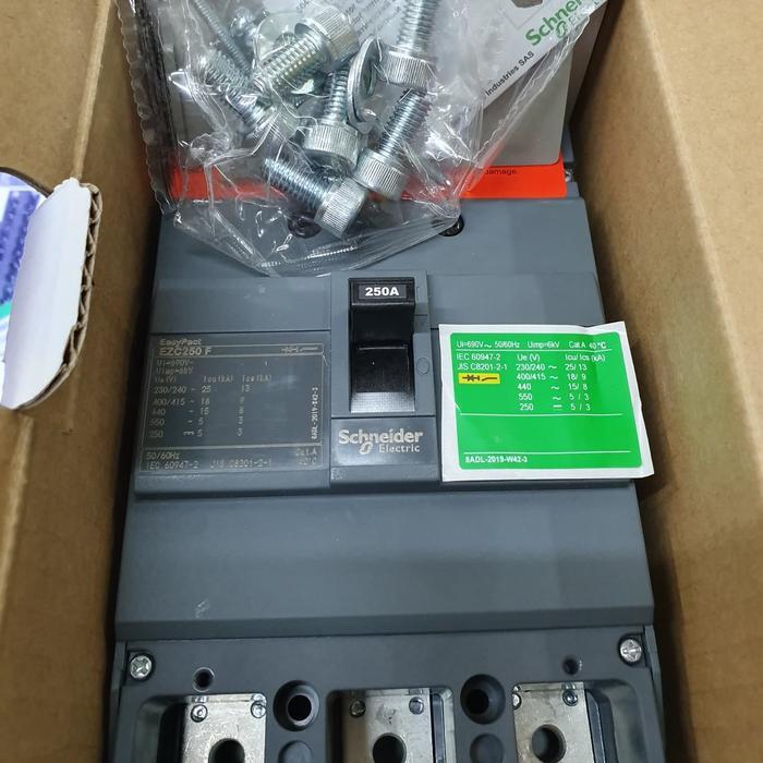 MCCB EZC250F 18KA 3P 250A amper schneider original