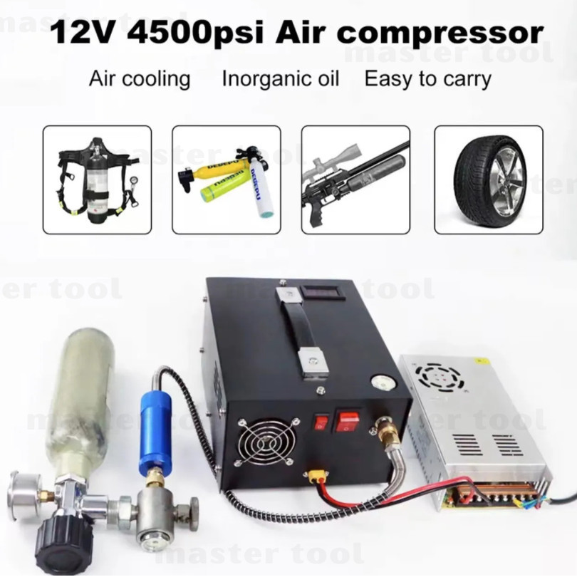 Kompresor Mini Portable 12v 4500psi 30Mpa Kompresor Elektrik Pcp Berlaku Untuk Oxygen Tabung ban dll