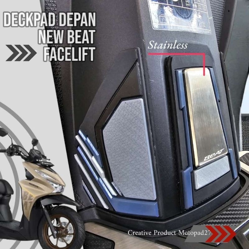 (wow05) Motopad27 Beat/Street 2024 - 2025 Body Protector Rubber Deckpad Depan Cover