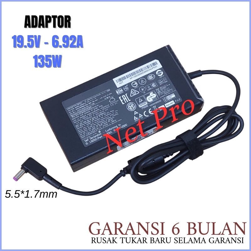 Adaptor Charger ACER NITRO 5 RYZEN 7 AN515-44 AN515-52 AN515-54 AN515 135W -NPRO