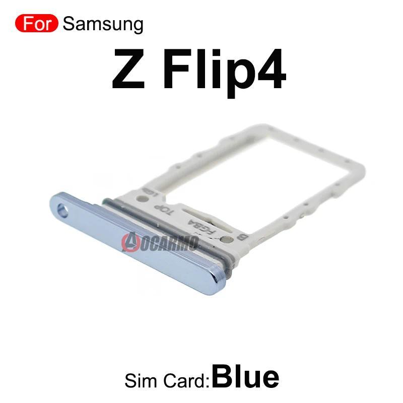 1Pcs Black/ Silver/ Blue/ Purple /Gold Sim Tray For Samsung Galaxy Z Flip4 SIM Card Holder Slot Repl
