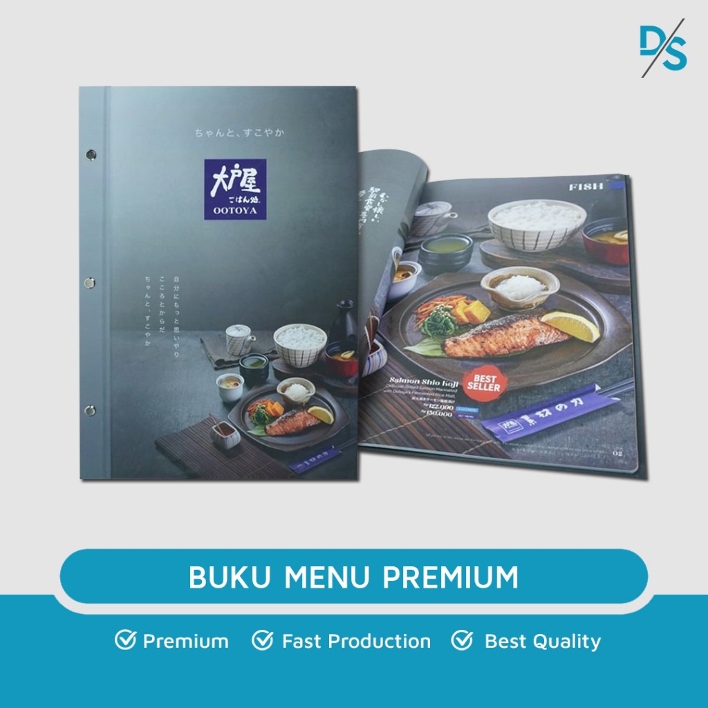 DSPRINTING - Cetak Buku Menu Restoran Cafe A4 Jilid Baut - Print Buku Daftar Menu Makanan Premium Mu