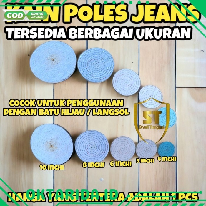 ORIGINAL KAIN POLES JEANS 8" INCH × 2CM | 10" INCH x 2.5cm POLES LOGAM, BESI STAINLESS COCOK DENGAN 