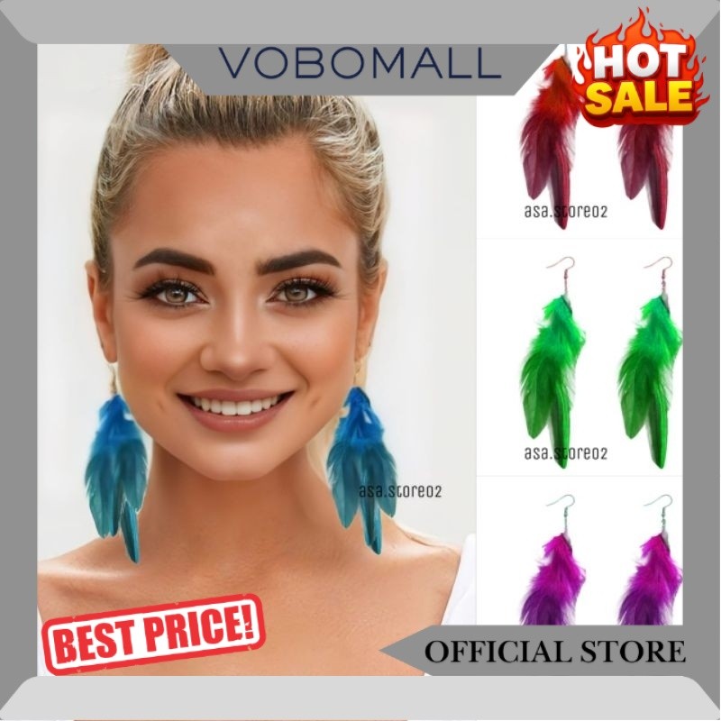 Anting Bulu Angsa/Anting Tusuk/Aksesoris Fashion JM