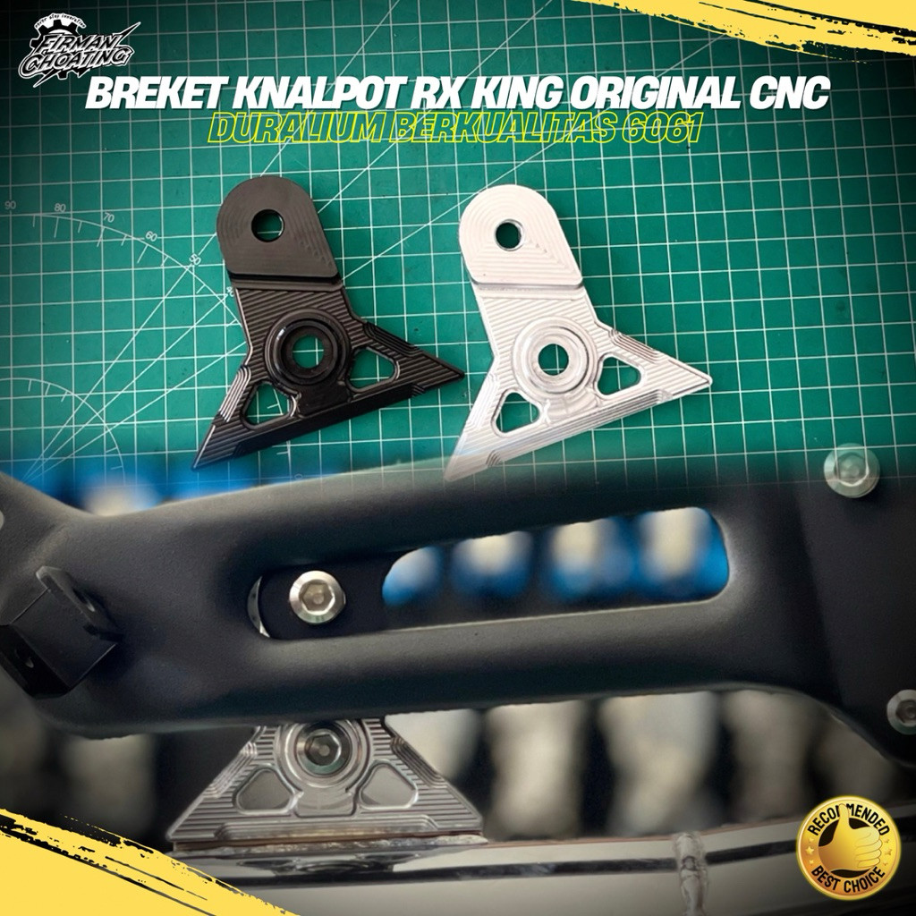 BRECKET BRIKET BREKET KNALPOT RX KING NEW ORIGINAL CNC DURALIUM BERKUALITAS PREMIUM 60601