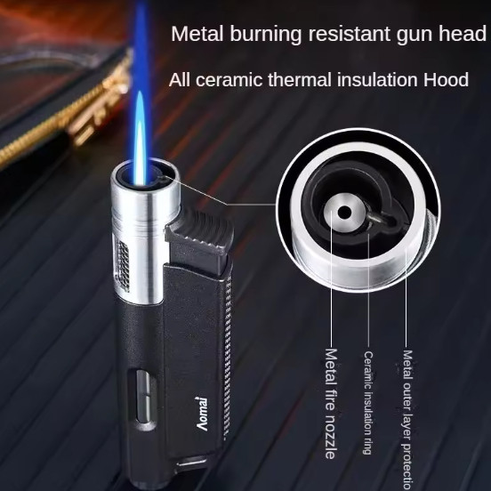 Korek Api Bara AOMAI 2531 Jet Torch Gas Lighter - Pemantik Las Windproof Transparan BesiKorek Api Ba