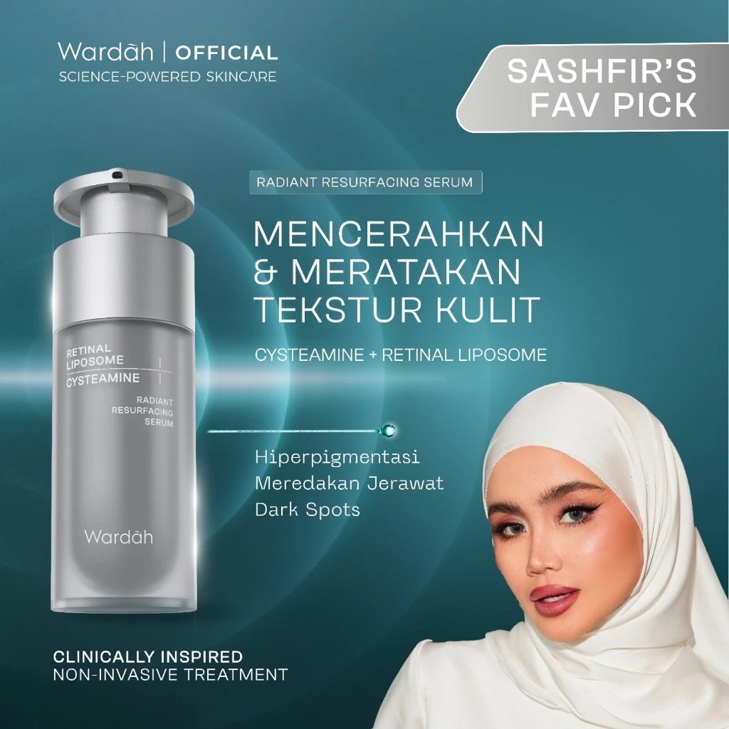 WARDAH Radiant Resurfacing Retinal Cysteamine Serum 30 ml - serum mencerahkan wajah, serum brighteni