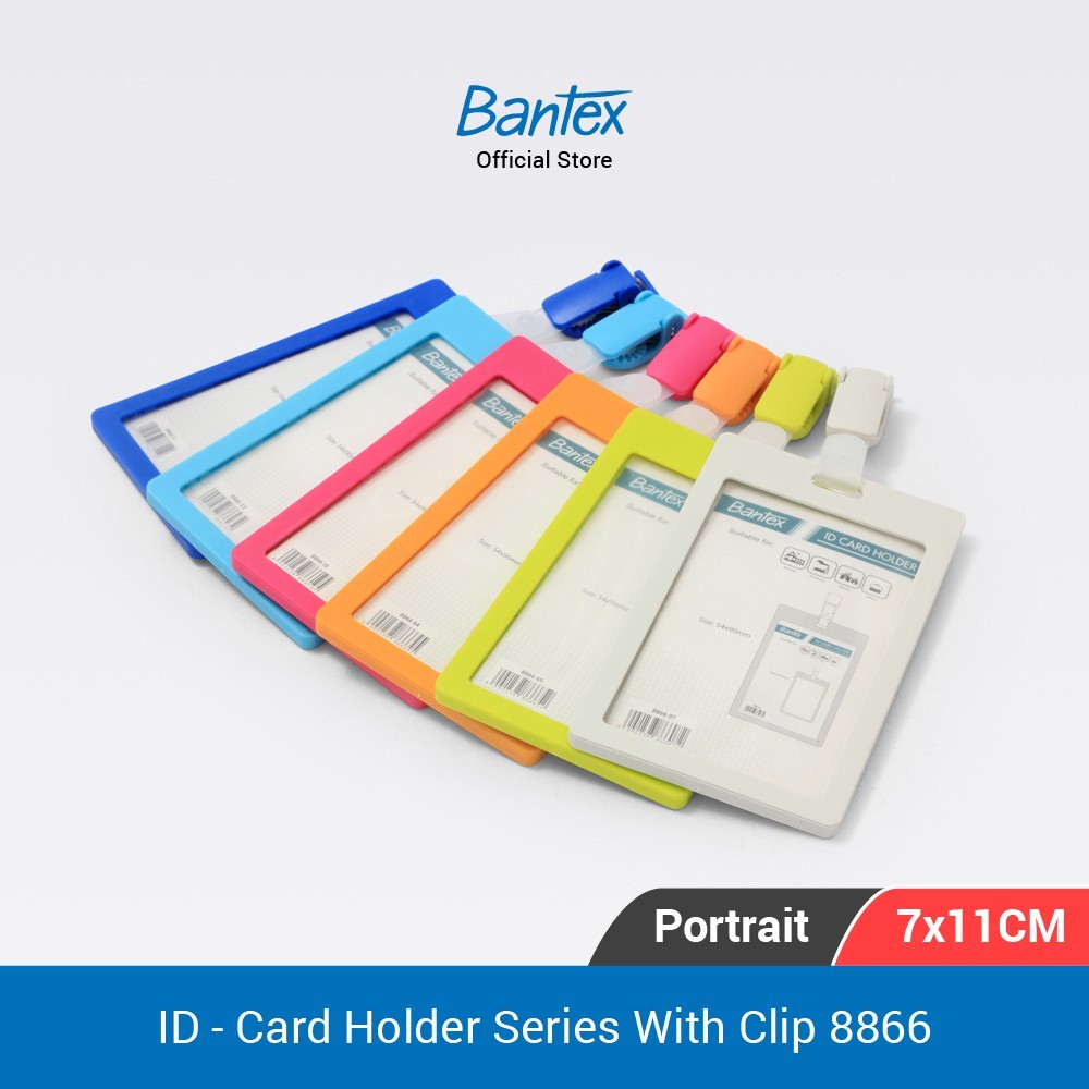 CARD HOLDER / Name Tag BANTEX 8866 ID 6 VARIASI WARNA Putih Orange Biru - SHRAT