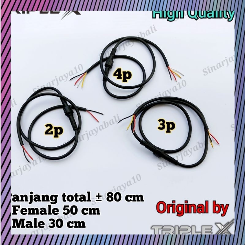 BERKUALITAS sambungan kabel bulat waterproof konektor 2pin 3pin 4pin soket 2p 3p 4p 2 3 4 p pin lamp