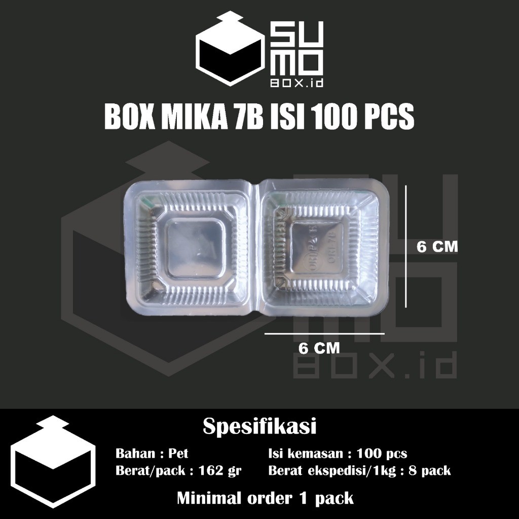 Box Mika Plastik ukuran 7B isi 100pcs