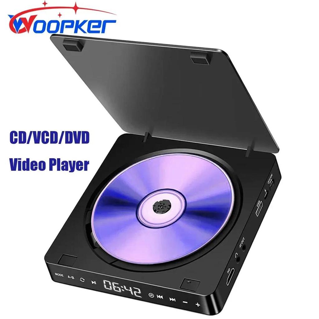 Woopker DVD Player KC708 HD 1080P Portable CD VCD Hifi Stereo Video Player Work for TV Projector
