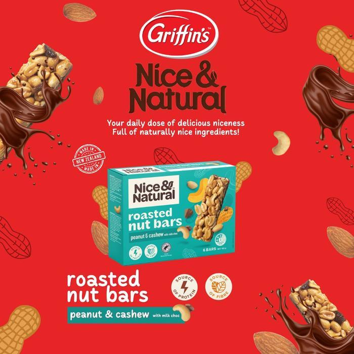 Griffin'S Nice & Natural Roasted Nut Bars - Peanut & Cashew
