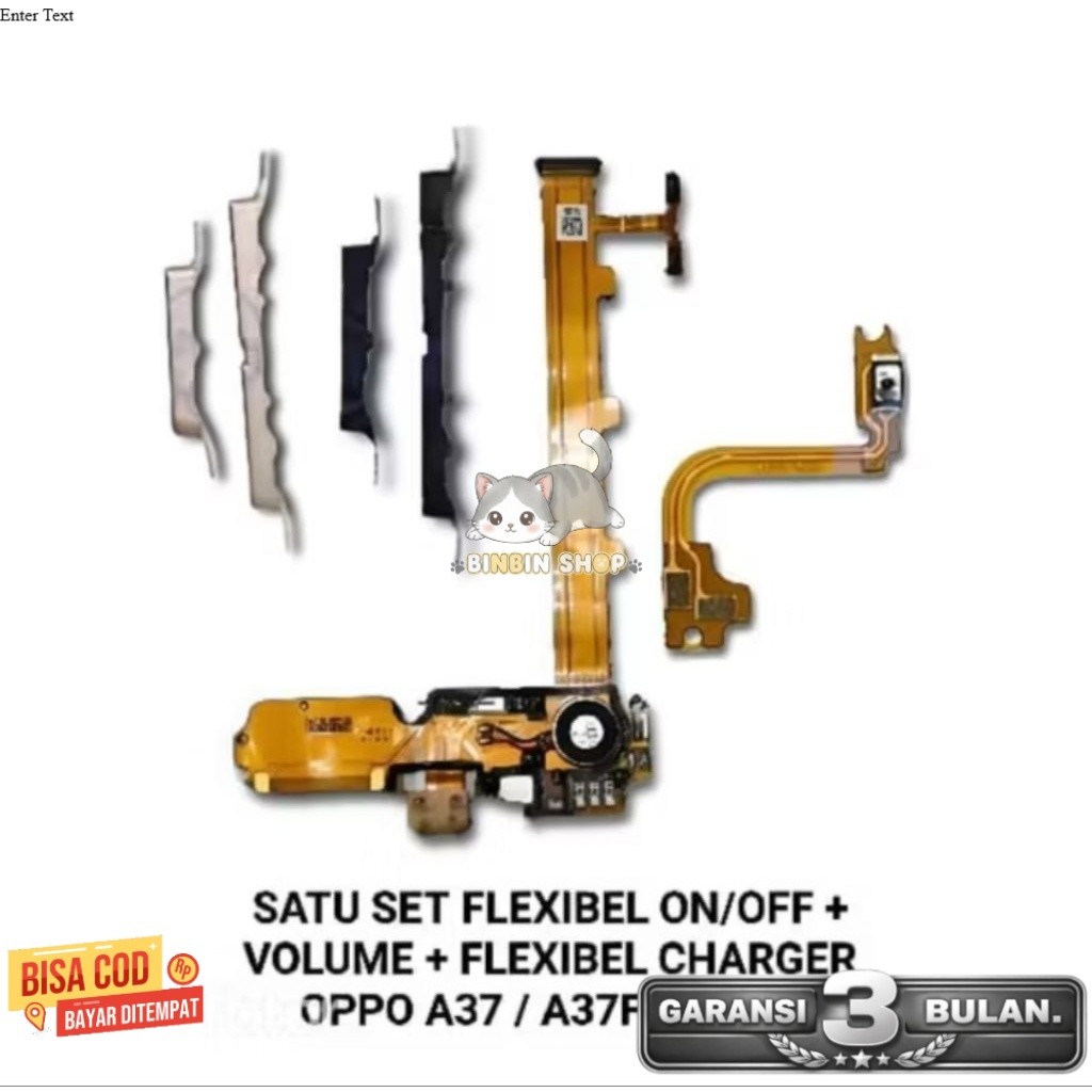 TOMBOL HP JELEK GANTI MURAH Konektor cas Oppo A37 / A37f / Neo 9 original flexible on off volume fle