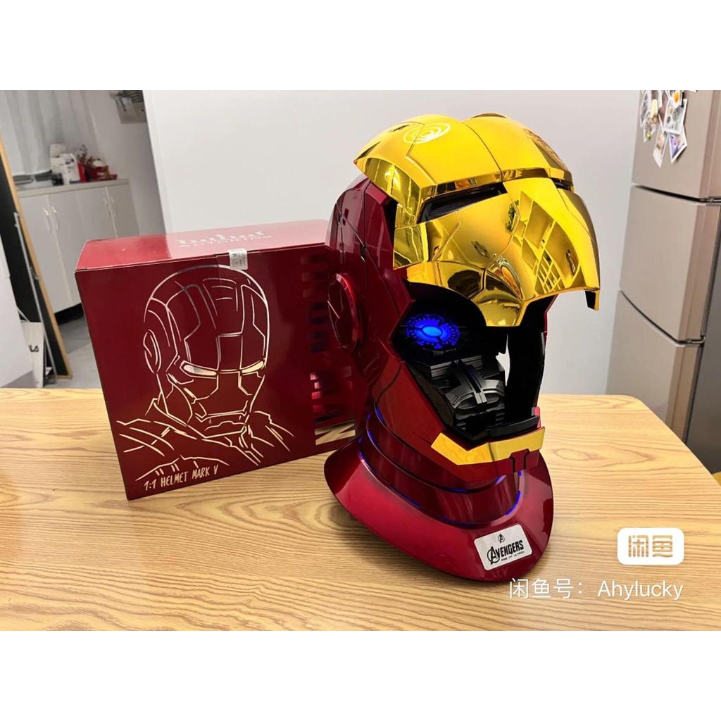 Iron Man 1:1 Helmet Mk5 Mk50 Avengers War Machine Cosplay Electric Open Close English Voice Remote C