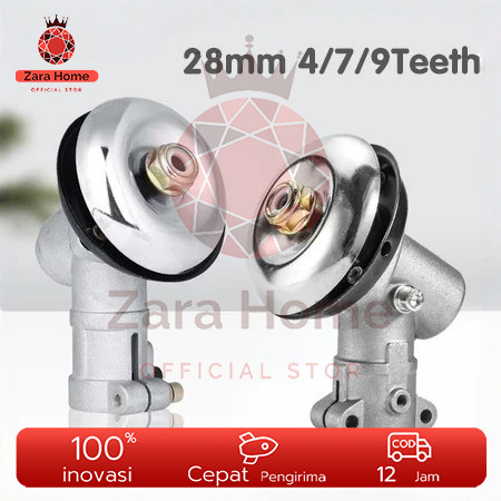 Silver Gear Case Kepala Pisau Mesin Potong Rumput Potong Padi Single-Ear 28mm