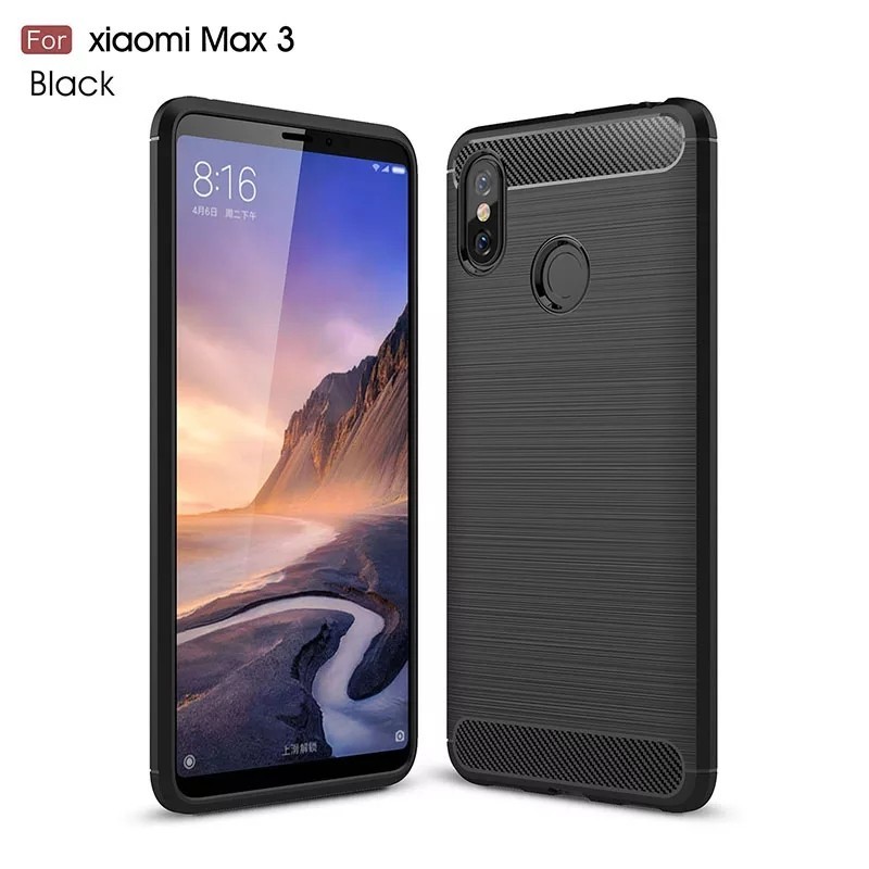 Case Xiaomi Mi Max 3 Rugged Armor Carbon Fiber Anti Shock Proof