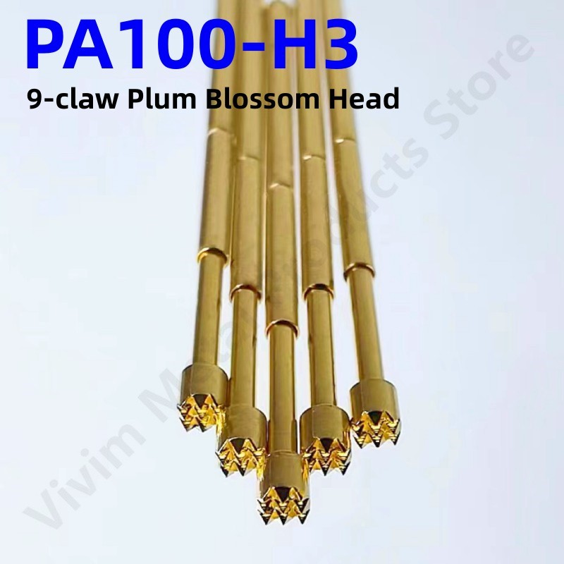 20100PCS PA100H3 3335mm 9claw Plum Blossom Head Test Pin a 180mm Needle Spring Test Probe P100H3 Tes