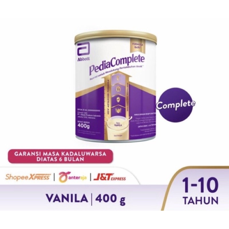 Pediasure complete vanilla 400 gram ( susu nutrisi lengkap pertumbuhan anak )