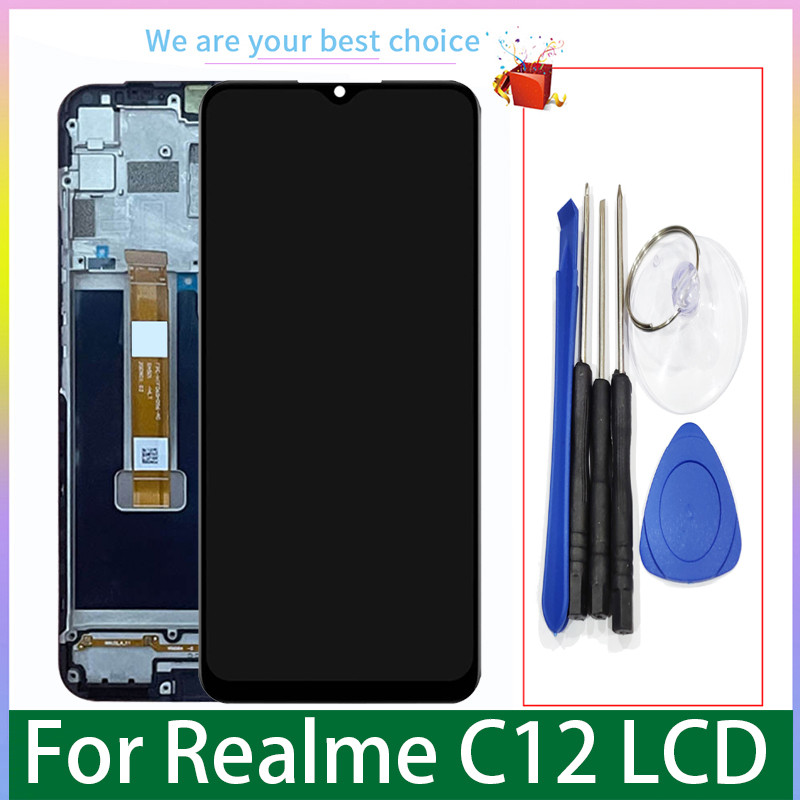 For Realme C12 Original LCD splay With Frame Screen Tou Panel gitizer Replacement Parts RMX2189