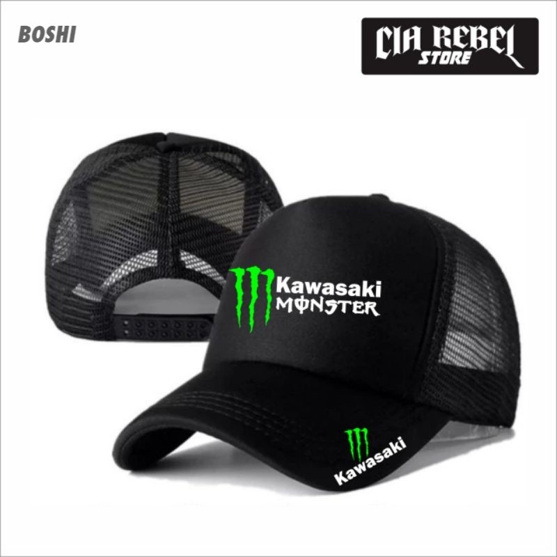 TOPI JARING TRUCKER RACING KAWASAKI TOPI RACING BALAP MOTOR MOTOGP -