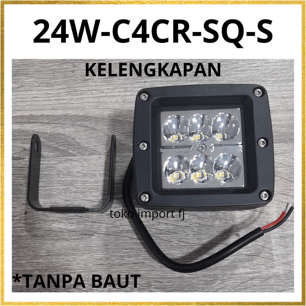Lampu Sorot 24W-C4CR-SQ-S - Lampu Tembak Motor Mobil  6 Titik - lampu Bemper tanpa kuping mobil ROOF