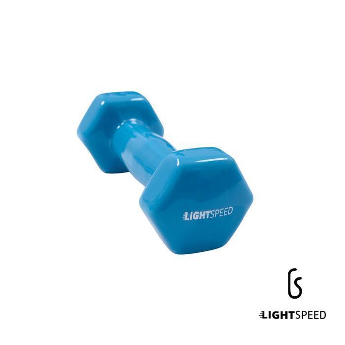 LIGHTSPEED Dumbell 1Kg / Barbel Mini 1 Kg/ Barbel Wanita / Vinyl Cewek - 1 KG BIRU