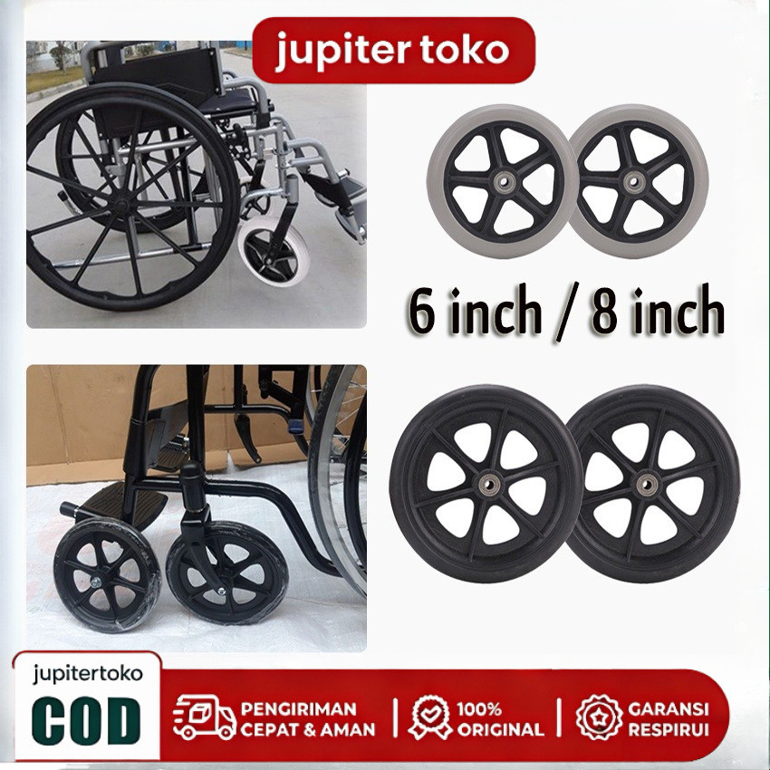 roda depan kursi roda 8 inch - Kursi Roda "Diameter Full 20 Cm" - Roda Kursi Roda - Roda Bagian Depa