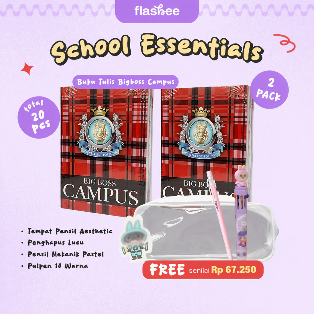 Flashee Buku Tulis B5 Campus Merk Big Boss 1 Pack Isi 50 Lembar Berkualitas Buku Sekolah