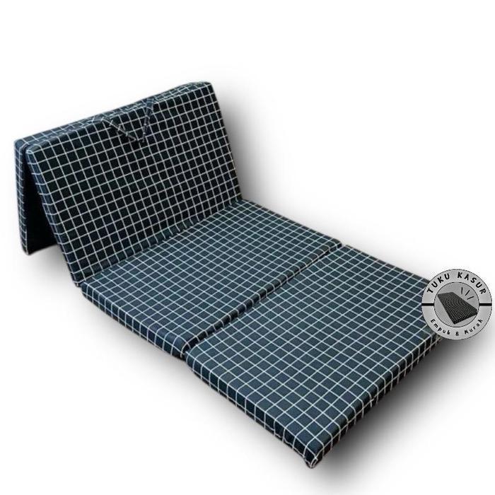 Tuku Kasur - PREMIUM KASUR BUSA LIPAT 4 TEBAL 5cm UK.70x180x5cm - Kotak hitam, 70x180x5cm LIPAT