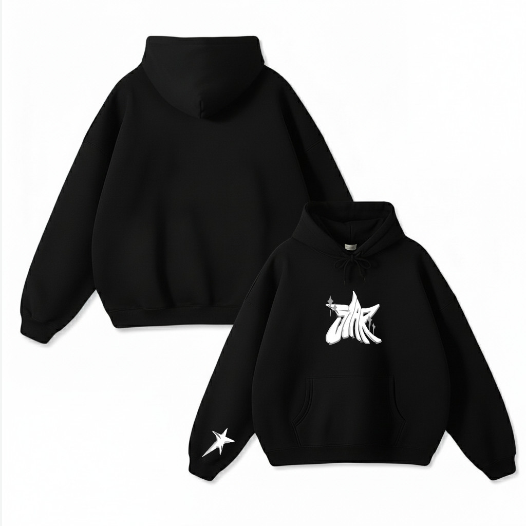 Hoodie Unissex STAR Y2K Outfit Kece Pria Wanita Fleece Tebal