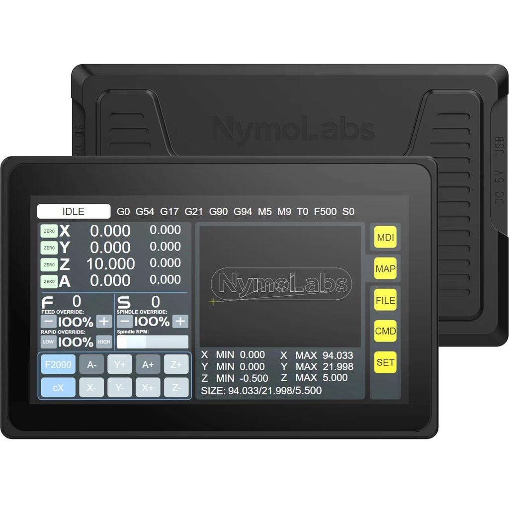 4 AXIS USB CNC Offline Controller, Offline GRBL Control Module with 7inch IPS Touch Screen for grbl 