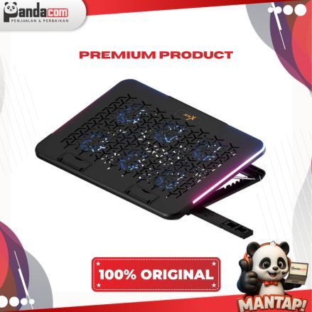 Cooling pad JETE LX1 pendingin Laptop notebook cooler gaming RGB light with phone holder 6 fan