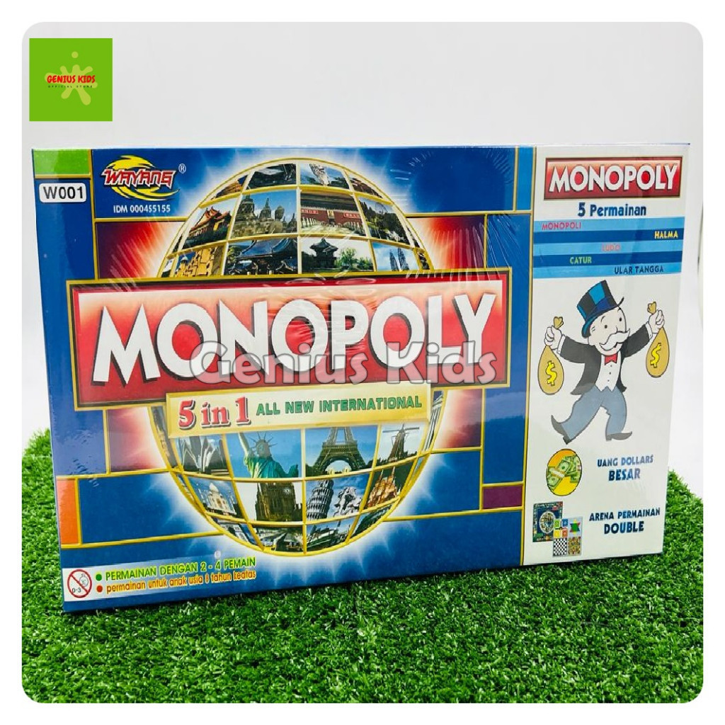 Monopoli 5in1 Mainan Game Dado Karu Ukuran Besar