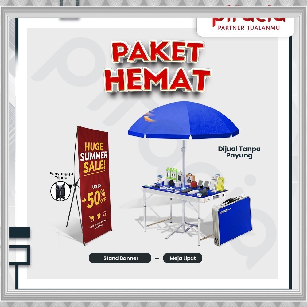 Terlaris PIFACIA Paket Booth Portable Stand Banner Meja Lipat Display Jualan Pameran Perlengkapan Pr