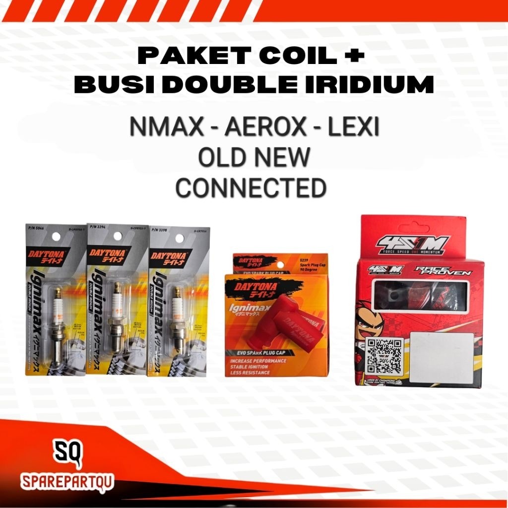 Paket Coil + Busi Racing Nmax Old New Aerox Old New Connected Lexi 125 3394 .