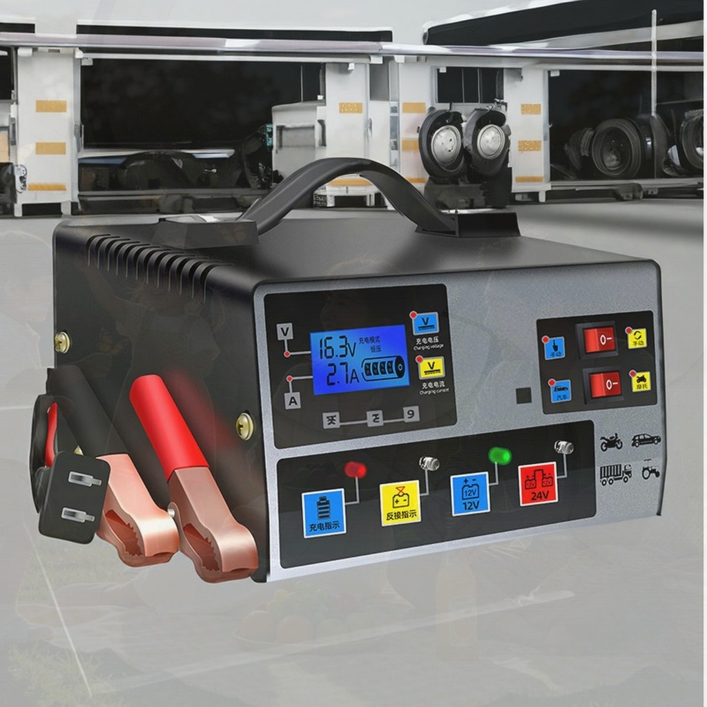 Charger Aki Mobil Cerdas Otomatis 12V/24V: Isi Daya Cepat & Aman, Perbaiki Aki Rusak, Daya Besar 400