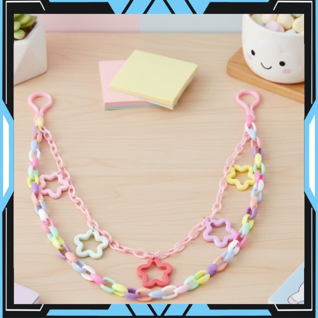 BAG CHARM RANTAI DOUBLE CLOVER MIX WARNA RANTAI TAS RANTAI CELANA JEANS [SF] A104 TERLARIS 2026 COD 